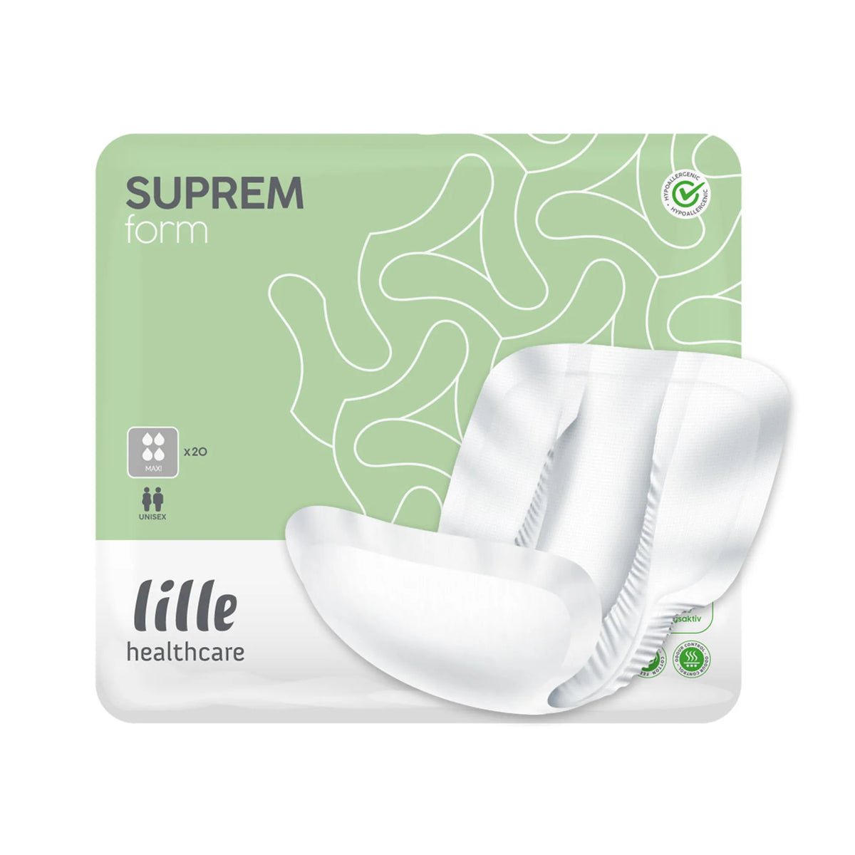 Lille Suprem Form Maxi Shaped Incontinence Pads – Pack of 20