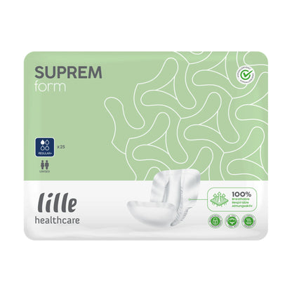 Lille Suprem Form Regular Plus Shaped Incontinence Pads – Pack of 25