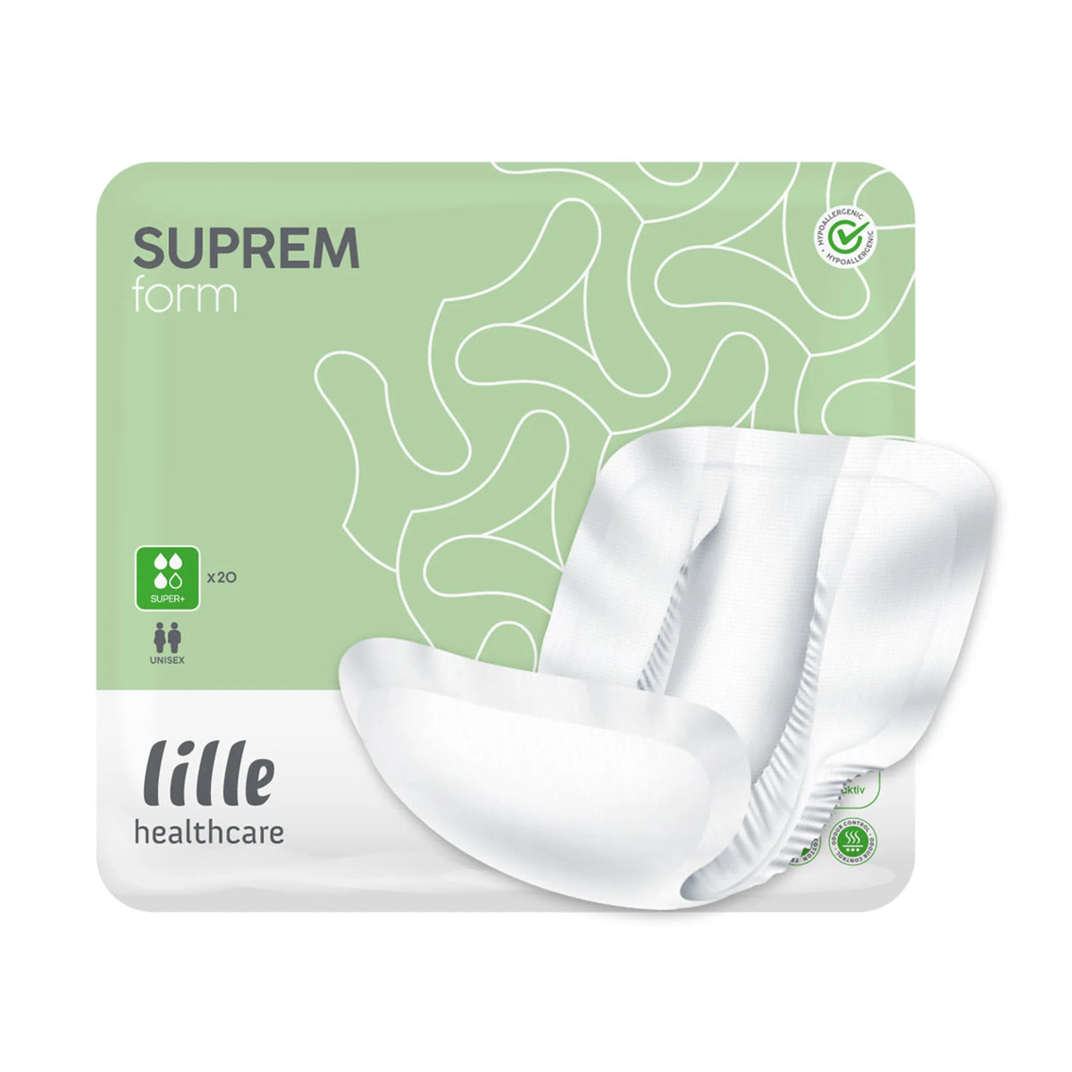 Lille Suprem Form Super Plus Shaped Incontinence Pads – Pack of 20