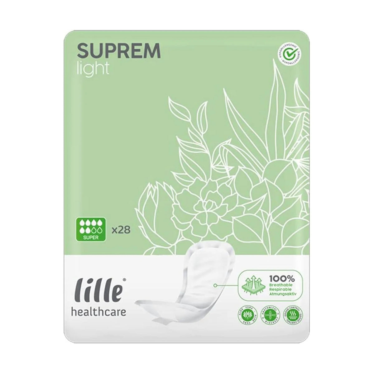 Lille Suprem Light Super Shaped Incontinence Pads – Pack of 30