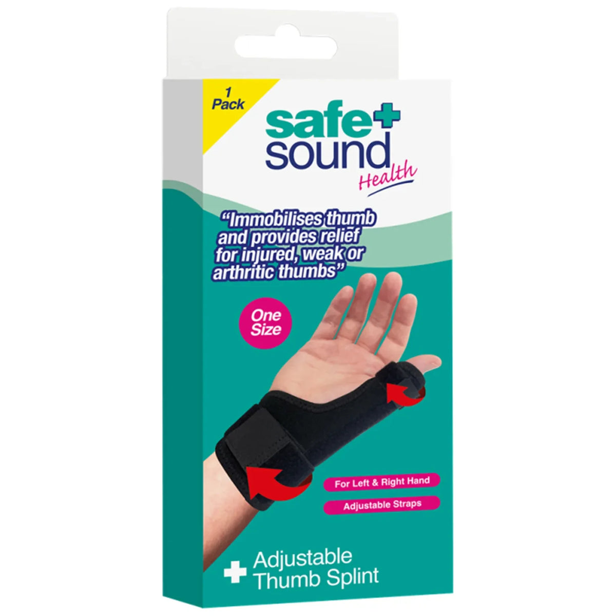 Safe & Sound Adjustable Thumb Splint packaging