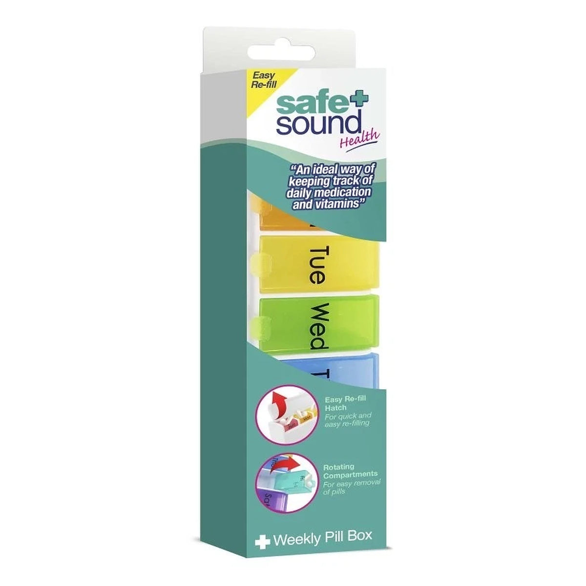 Safe & Sound Easy Load Weekly Pill Dispenser