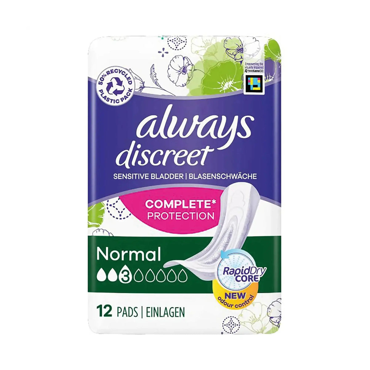Always Discreet Normal Incontinence Pads – Pack of 12