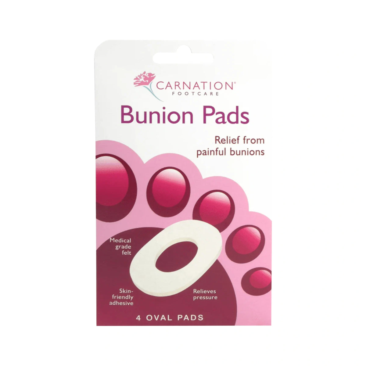 Carnation Oval Bunion Pads – Pack of 4