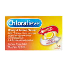 Chloralieve Honey & Lemon Lozenges – Pack of 24