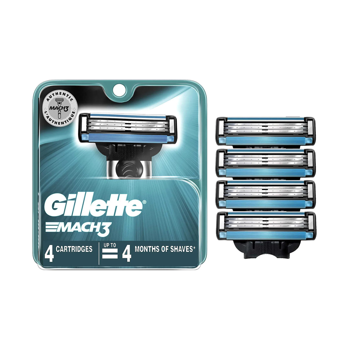 Gillette Mach3 Razor Blade Cartridges – Pack of 4