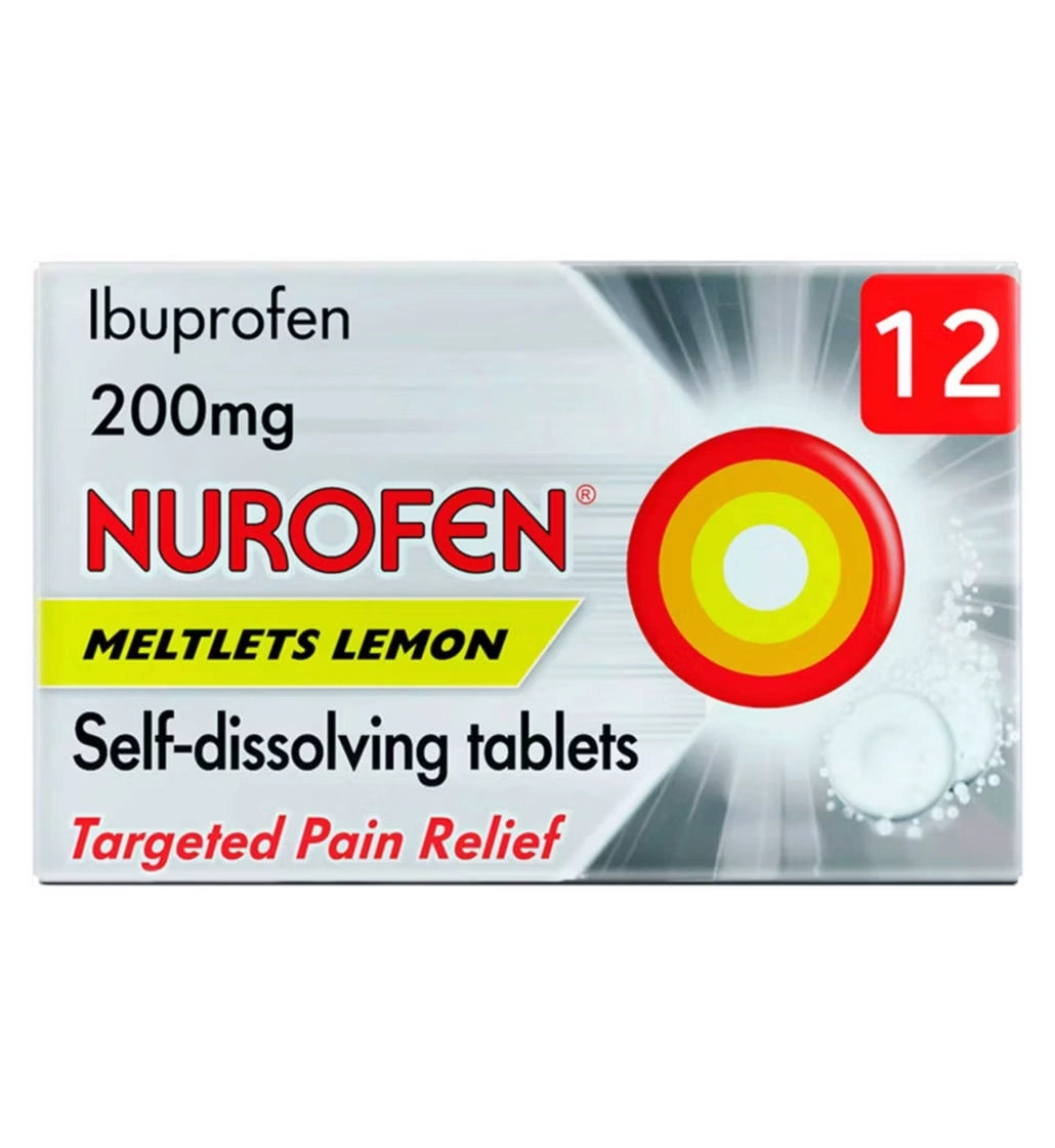 Nurofen Meltlets Lemon 200mg Orodispersible Tablets – Pack of 12