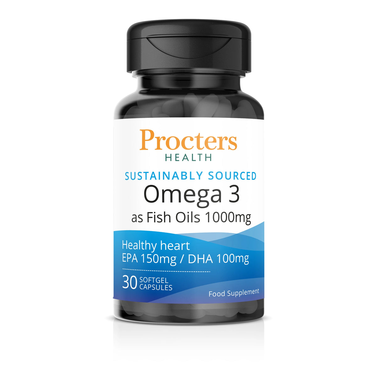 Procters Health Omega 3 Fish Oil 1000mg 30 softgel capsules