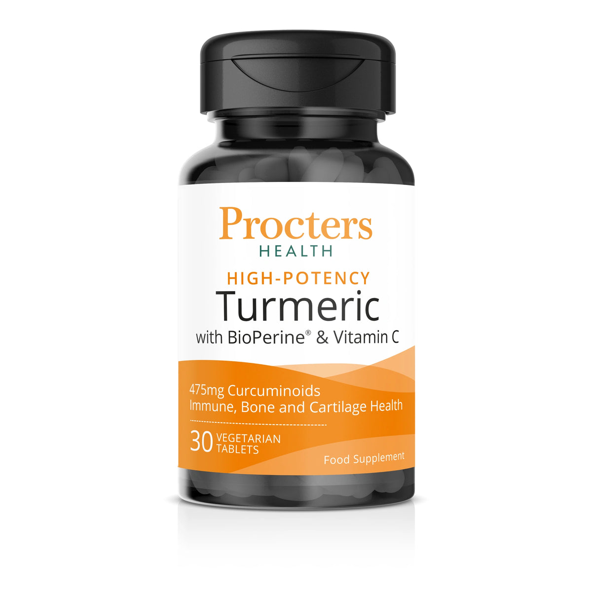 Procters Health High-Potency Turmeric with BioPerine and Vitamin C 30 tablets