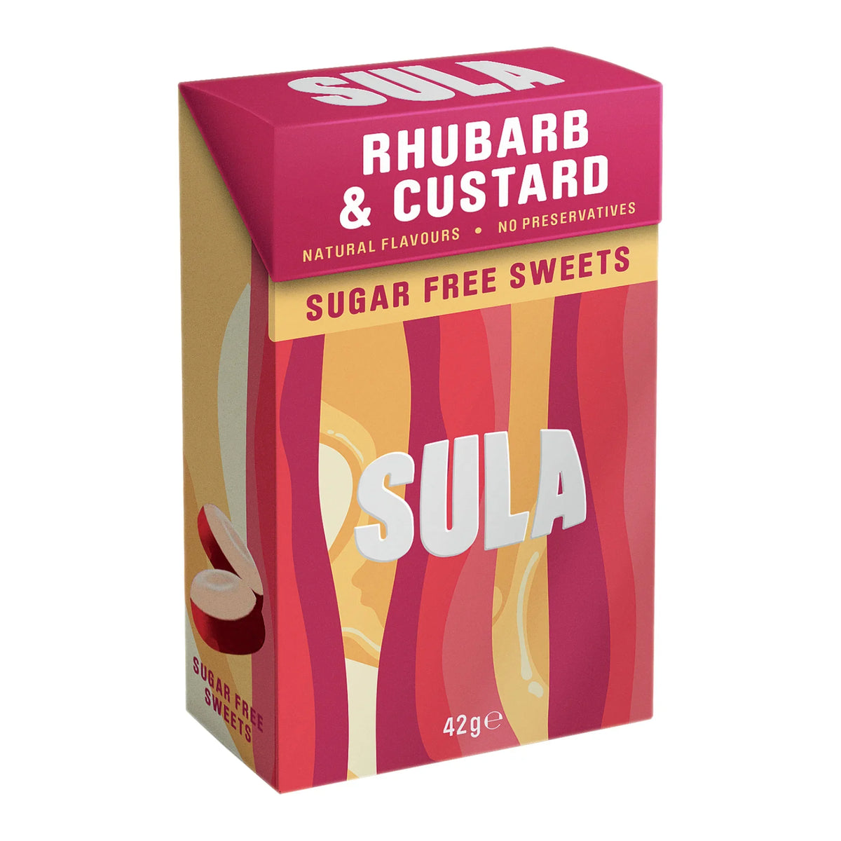Sula Sugar-Free Sweets 42g - Rhubarb & Custard