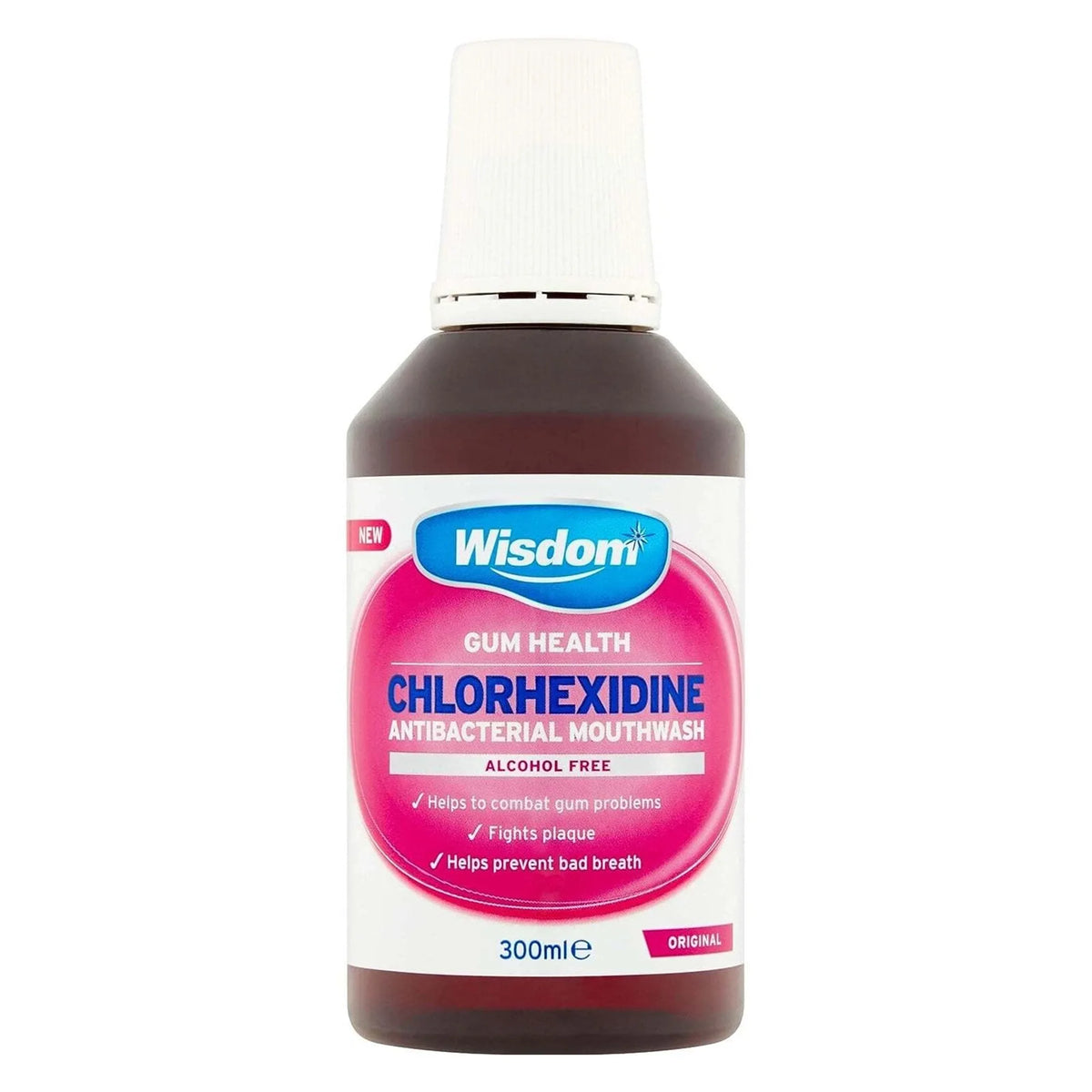 Wisdom Chlorhexidine Mouthwash 0.2% Alcohol Free 300ml
